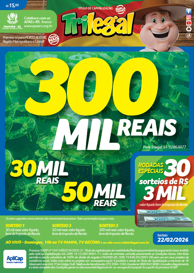 trilegal premiação de domingo Prêmio do trilegal dessa semana